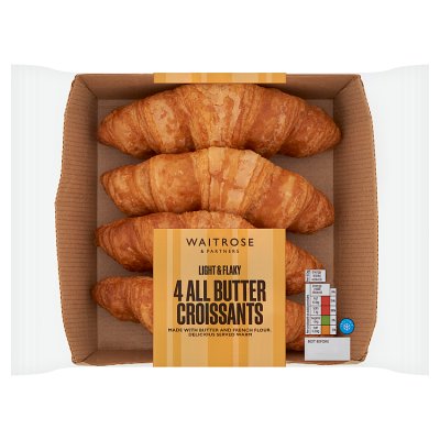 Waitrose butter croissants 4 pack for breakfast, UK version