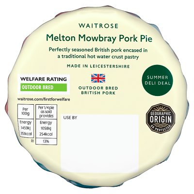 Waitrose Melton Mowbray pork pie 290g (British brand)
