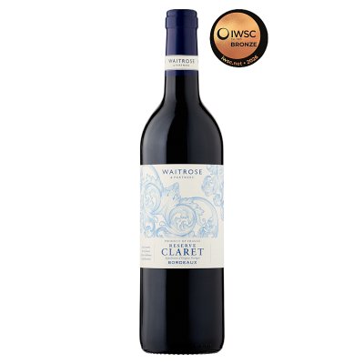 Waitrose Blueprint Reserve Claret red wine 75cl, imported from the UK