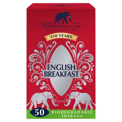 Williamson English Breakfast tea bags 125g, imported from the UK