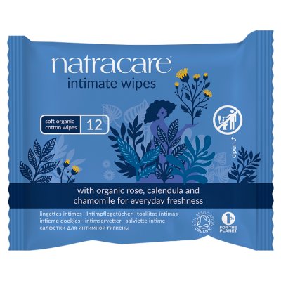 waitrose Natracare Intimate Wipes with Organic Rose, Calendula and Chamomile, 12 Wipes- Buy online at McGrocer
