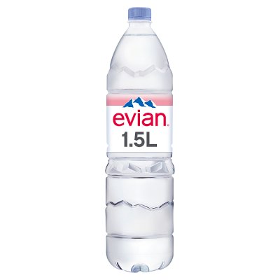 Evian Still Mineral Water 1.5L, imported from the UK