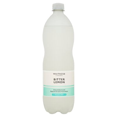 Waitrose bitter lemon sugar free 1 litre, imported from the UK