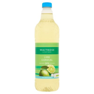 Waitrose no added sugar lime juice cordial 1 litre, UK version