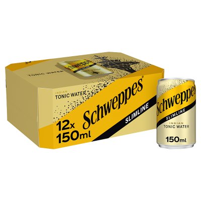 Schweppes Slimline Tonic Water 12x150ml, imported from the UK