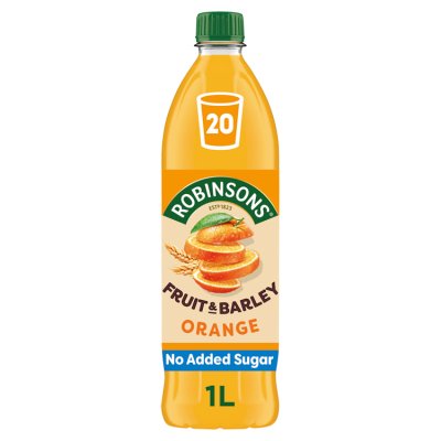 Robinsons Fruit & Barley orange squash 1 litre, imported from the UK