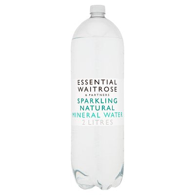 Essential sparkling natural mineral water 2 litre, imported from the UK