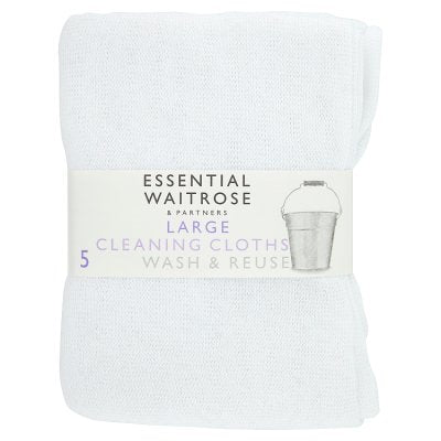 Waitrose large cleaning cloths 5 pack (British brand)