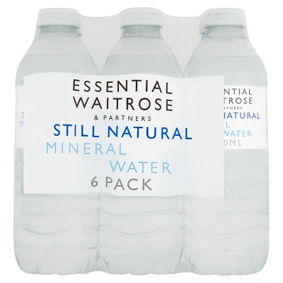 Waitrose Essential still natural mineral water 6x500ml, UK version