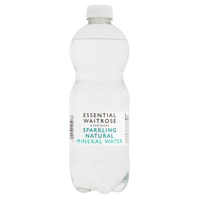 Waitrose Essential sparkling natural mineral water 500ml, imported from the UK
