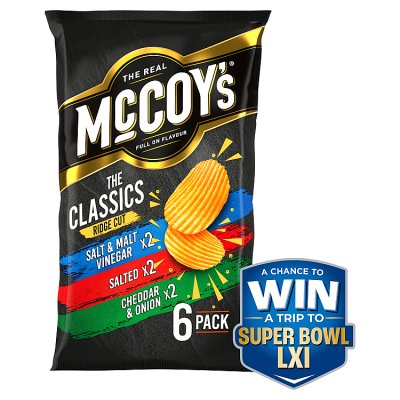 McCoy's Ridge Cut crisps 6x25g multipack, UK version
