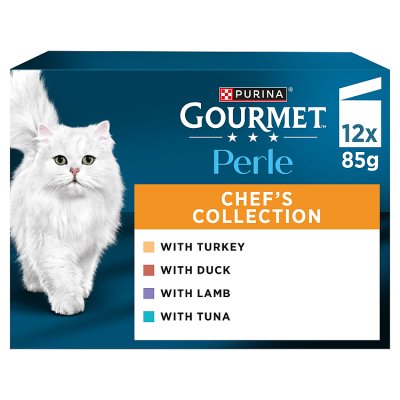 Gourmet Perle wet cat food in gravy 12x85g, imported from the UK