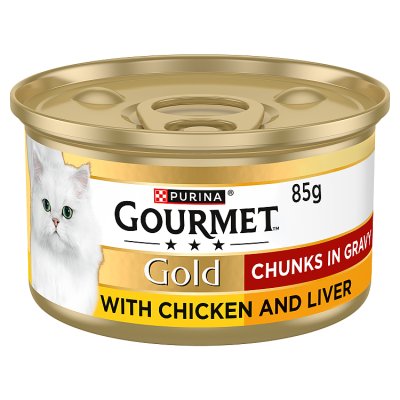 Gourmet Gold cat food chicken and liver 85g, imported from the UK