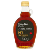 Waitrose No.1 Canadian dark maple syrup 330g - British product