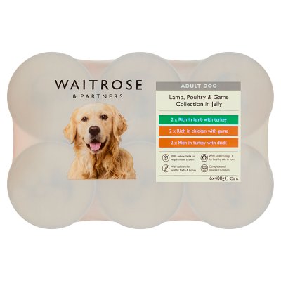 Waitrose dog food meat selection in jelly 6x400g, UK version