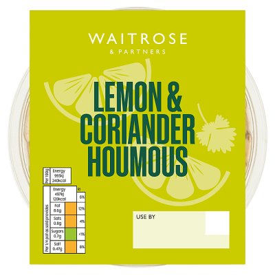 Waitrose houmous lemon and coriander 200g, UK version