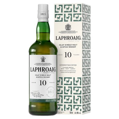 Laphroaig single malt whisky 10 year old 70cl (British brand)