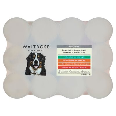 Waitrose dog food in Jelly & Gravy, 12x400g, imported from the UK