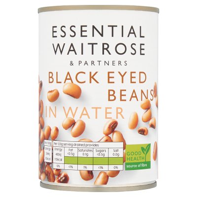 Waitrose Essential Blackeye Beans in Water 400g (British brand)