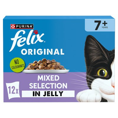 waitrose FELIX Original Senior 7+ Variety Selection in Jelly Wet Cat Food 12 x 85g- Buy online at McGrocer