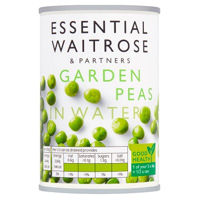 Waitrose Essential Garden Peas in water 300g (British brand)