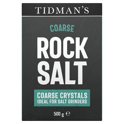 Tidman's coarse natural rock salt 500g, imported from the UK
