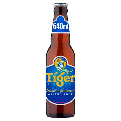 Tiger Asian lager beer 640ml bottle (British brand)