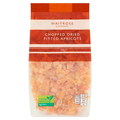 Waitrose chopped dried pitted apricots 250g - British product