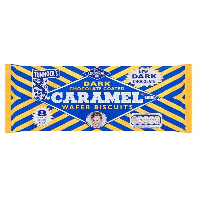 Tunnock's dark caramel wafer biscuits 8x30g - British product