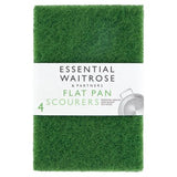 Waitrose Essential flat pan scourers 4 pack, imported from the UK
