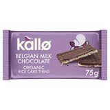 Kallo milk chocolate rice cake thins 75g, UK version