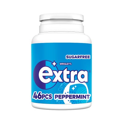Wrigleys Extra Peppermint chewing gum 46 piece pack, imported from the UK