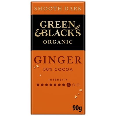 Green & Black's organic ginger dark chocolate bar 90g (British brand)