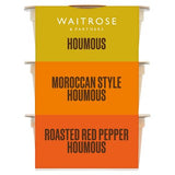 Waitrose houmous selection 3x60g classic Moroccan roasted red pepper - British product