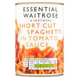 Waitrose short cut spaghetti in tomato sauce 410g (British brand)