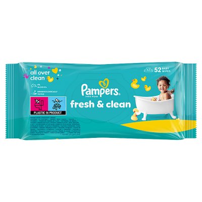 Pampers baby wipes Fresh Clean 52 wipes (British brand)