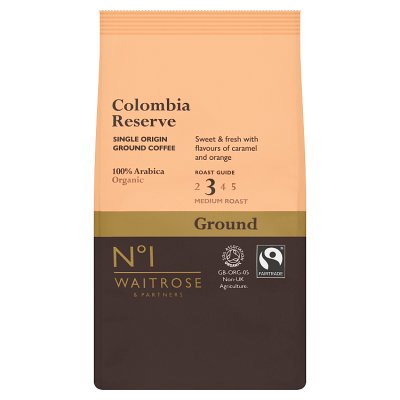 Waitrose No.1 Colombia Reserve ground coffee 227g - British product