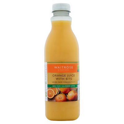 Waitrose orange juice with bits 1 litre, UK version