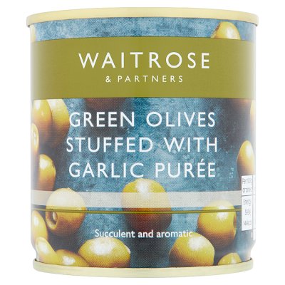 Waitrose green olive purée with garlic 200g, UK version