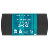 Waitrose large refuse sacks tie handles 15s, imported from the UK