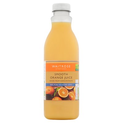Waitrose smooth orange juice 1 litre, imported from the UK