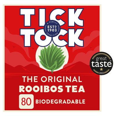 Tick Tock original rooibos tea 80 tea bags, imported from the UK