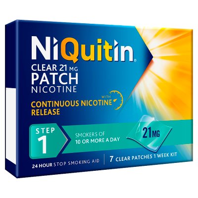 NiQuitin Clear nicotine patches Step 1 21mg 7 patches, UK version