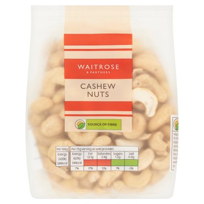 Waitrose cashew nuts 150g, imported from the UK