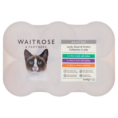 Waitrose cat food meat selection in jelly 6x400g, UK version