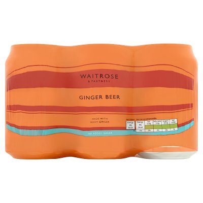 Waitrose ginger beer no added sugar 6x330ml, imported from the UK