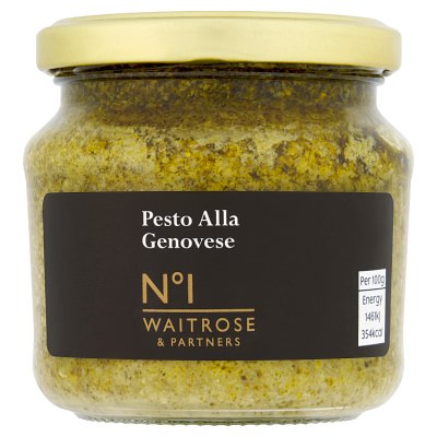 Waitrose No.1 Italian pesto alla genovese 190g, imported from the UK