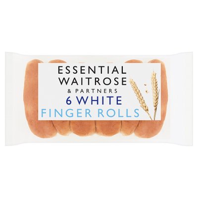 Waitrose Essential White Finger Rolls 6 pack - British product