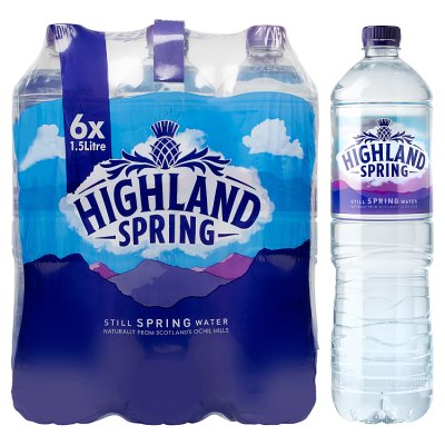 Highland Spring still water 6x1.5L bottles, British product