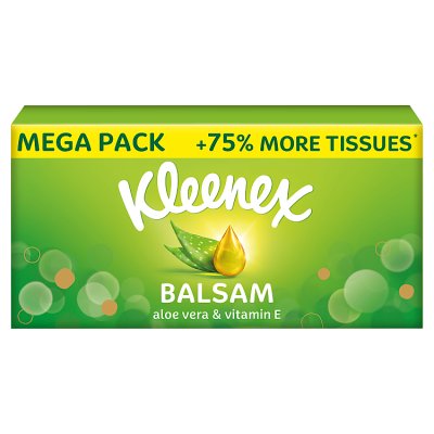 Kleenex Balsam tissues mega box 112 sheets, imported from the UK